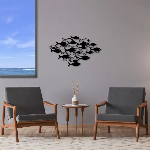 Accesoriu decorativ de perete metalic Fishes - 276
