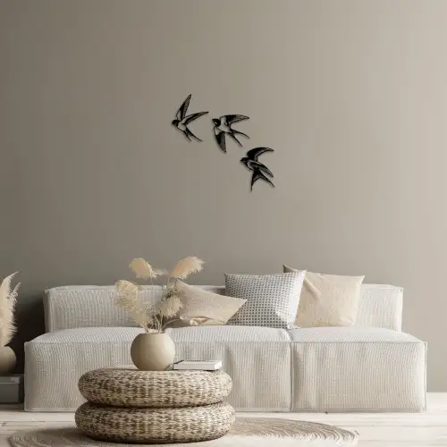 Accesoriu decorativ de perete metalic Swallows - 294