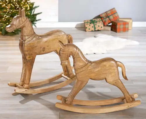Decoratiune cal, ROCKING HORSE, lemn, 18.5X68X77 cm