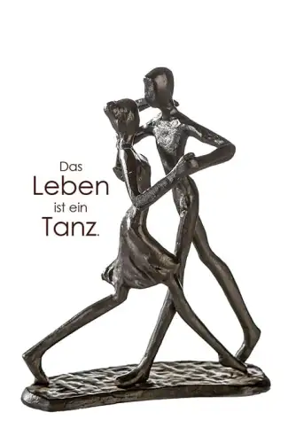 Decoratiune Dancing, fier, maro bronz, 13x17x8 cm
