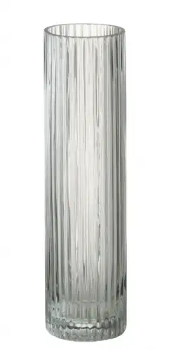 Vaza Cylinder Lines, Sticla, Transparent, 8x8x30 cm