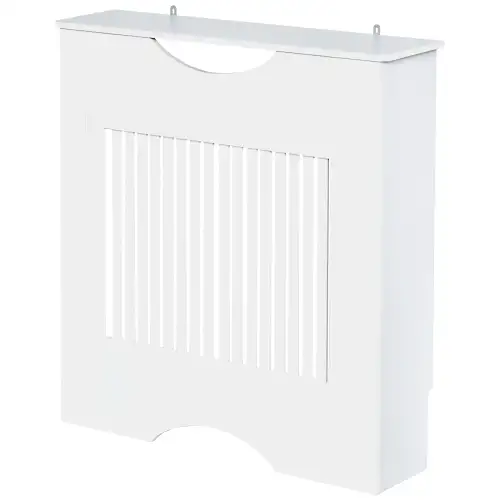 Capac de radiator din MDF alb, cu blat si design anti-inclinare, 78x19x82 cm HOMCOM | Aosom RO