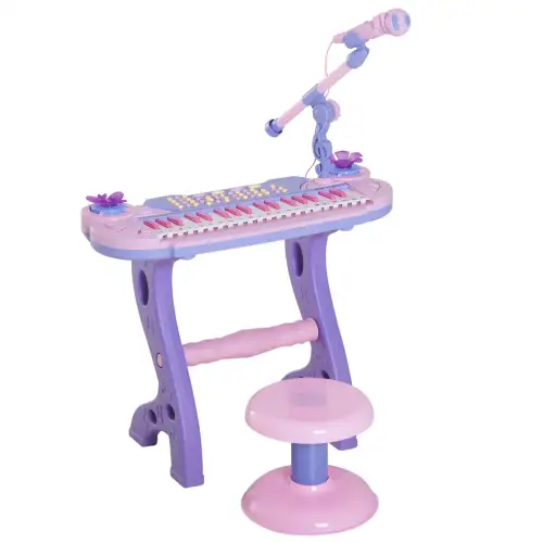 HomCom pianina pentru copii cu taburet si microfon | AOSOM RO