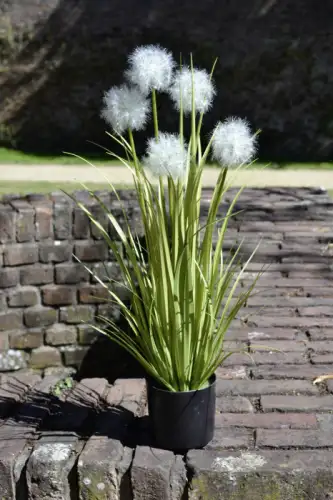 Iarba decorativa la ghiveci Dandelion, artificial, verde, 70 cm