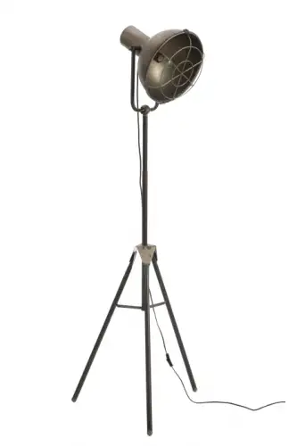 Lampadar Round, Metal Fier, Gri, 58x58x150 cm