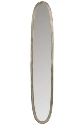 Oglinda Oval, Aluminiu Sticla, Gri, 179.5x33.5x2.5 cm
