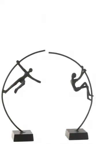 Set 2 figurine Person Hanging Climbing, Aluminiu, Negru, 25x10x53 cm