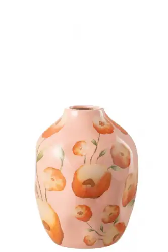 Vaza, Ceramica, Roz, 16.5x16.5x21