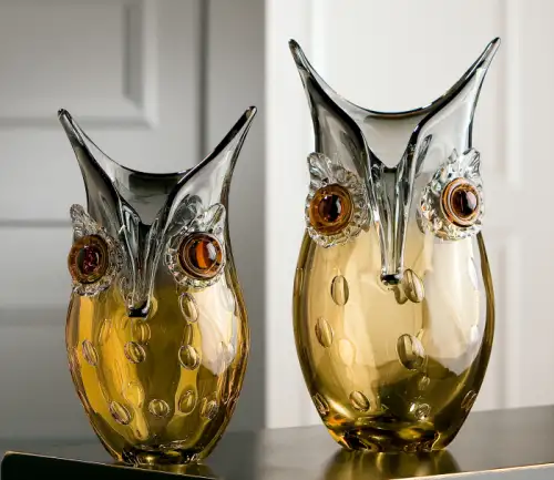 Vaza OWL, sticla, 14x27x12 cm
