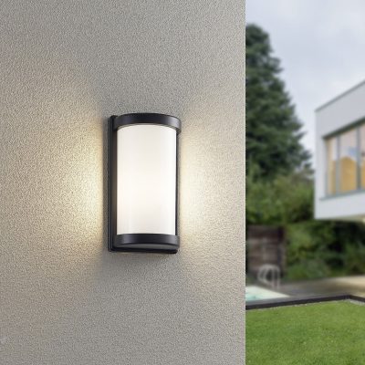 Aplica de perete pentru exterior Puelo, RL, 14.5x10x26.5 cm, 10W, 1x E27, aluminiu/plastic, negru mat