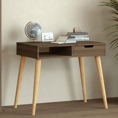 Birou, Hanah Home, Offer, 90x80x60 cm, Nuc antic / Lemn