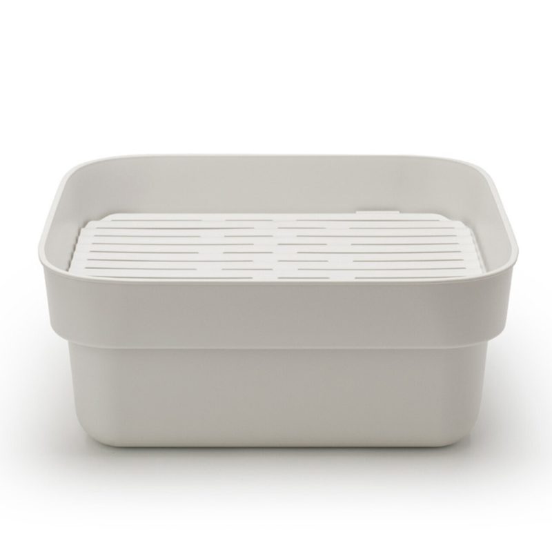 Bol de spalat cu tava de picurare, Brabantia, SinkSide, 37.4x34.4x16.1 cm, plastic, gri deschis