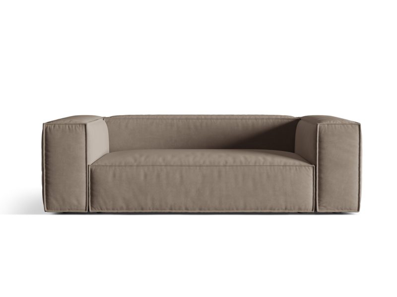 Canapea 3 locuri, Nuria-88, Micadoni Home, 210x110x72 cm, catifea, gri beton