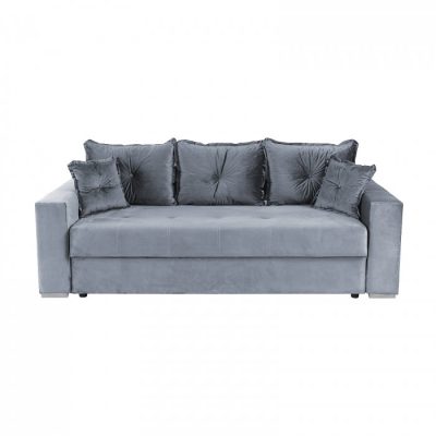 Canapea extensibila ARISSA, 3 locuri, cu arcuri, gri albastrui, 235x110x77 cm