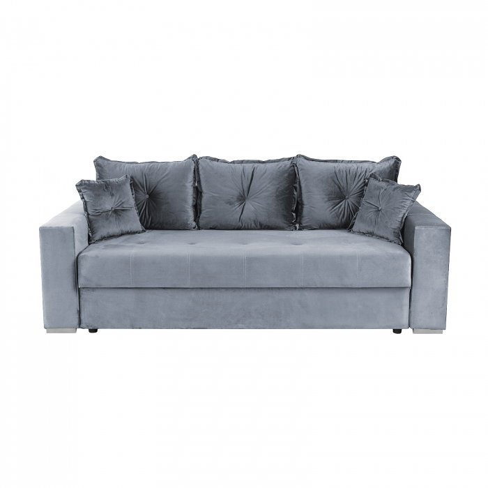 Canapea extensibila ARISSA, 3 locuri, cu arcuri, gri albastrui, 235x110x77 cm