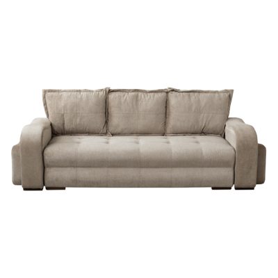 Canapea extensibila TOLEDO, 3 locuri, cu arcuri si lada depozitare, bej inchis, 265x100x95 cm