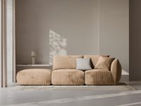 Canapea modulara 3 locuri cotiera stanga, Chris-184, Micadoni Home, 315x100x80 cm, catifea, bej sand