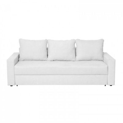 Canapea extensibila NICO II 3L, 3 locuri, cu arcuri si lada depozitare, gri deschis, 220x85x75 cm