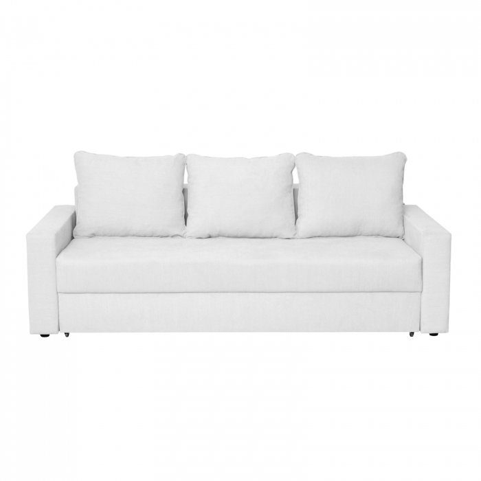 Canapea extensibila NICO II 3L, 3 locuri, cu arcuri si lada depozitare, gri deschis, 220x85x75 cm