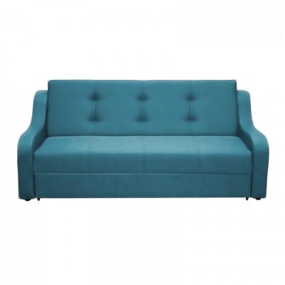 Canapea extensibila 3 locuri VALY II, cu lada depozitare, turcoaz, 215x90x95 cm