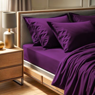 Cearceaf de pat cu elastic Ranforce Single (DE), L'essentiel Maison, Tonne Viole, Mov