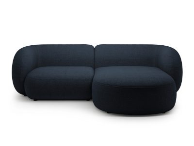 Coltar dreapta 2 locuri, Kate, Micadoni Home, 255x176x76 cm, tesatura boucle, albastru inchis