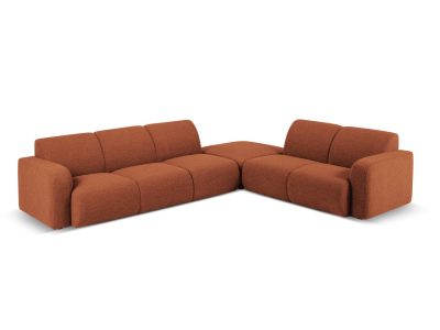 Coltar dreapta 6 locuri, Molino-101, Micadoni Home, 315x250x72 cm, tesatura boucle, teracota