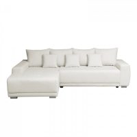 Coltar MARIBO L BUCLE extensibil, cu arcuri si lada depozitare, colt stanga, crem, 282x205x92 cm