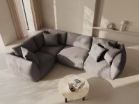 Coltar stanga 4 locuri, Chris-259, Micadoni Home, 295x210x80 cm, tesatura structurata chenille, bej sand