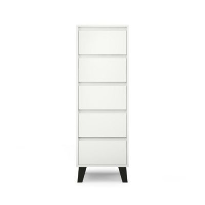 Comoda BORG, 5 sertare, alb, 40x38,8x120,4 cm