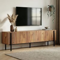 Comoda TV, Hanah Home, Nexus, 180x30x45 cm, Pin Atlantic / Negru