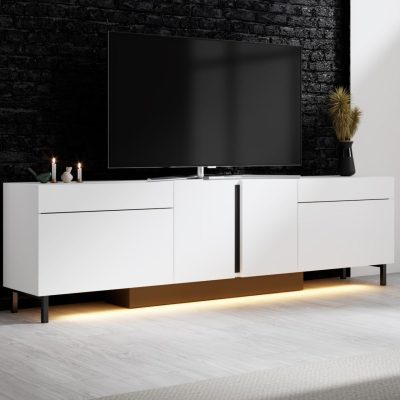 Comoda TV, Hanah Home, Paris, 180x50x32 cm, Alb