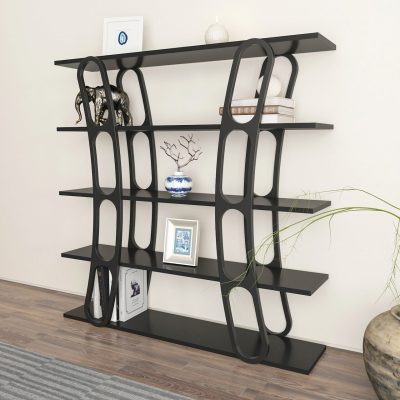 Corp biblioteca, Hanah Home, Adar, 120x120x25 cm, Negru