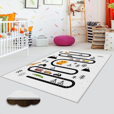Covor pentru copii, Eexfab892, 100x150 cm, Multicolor