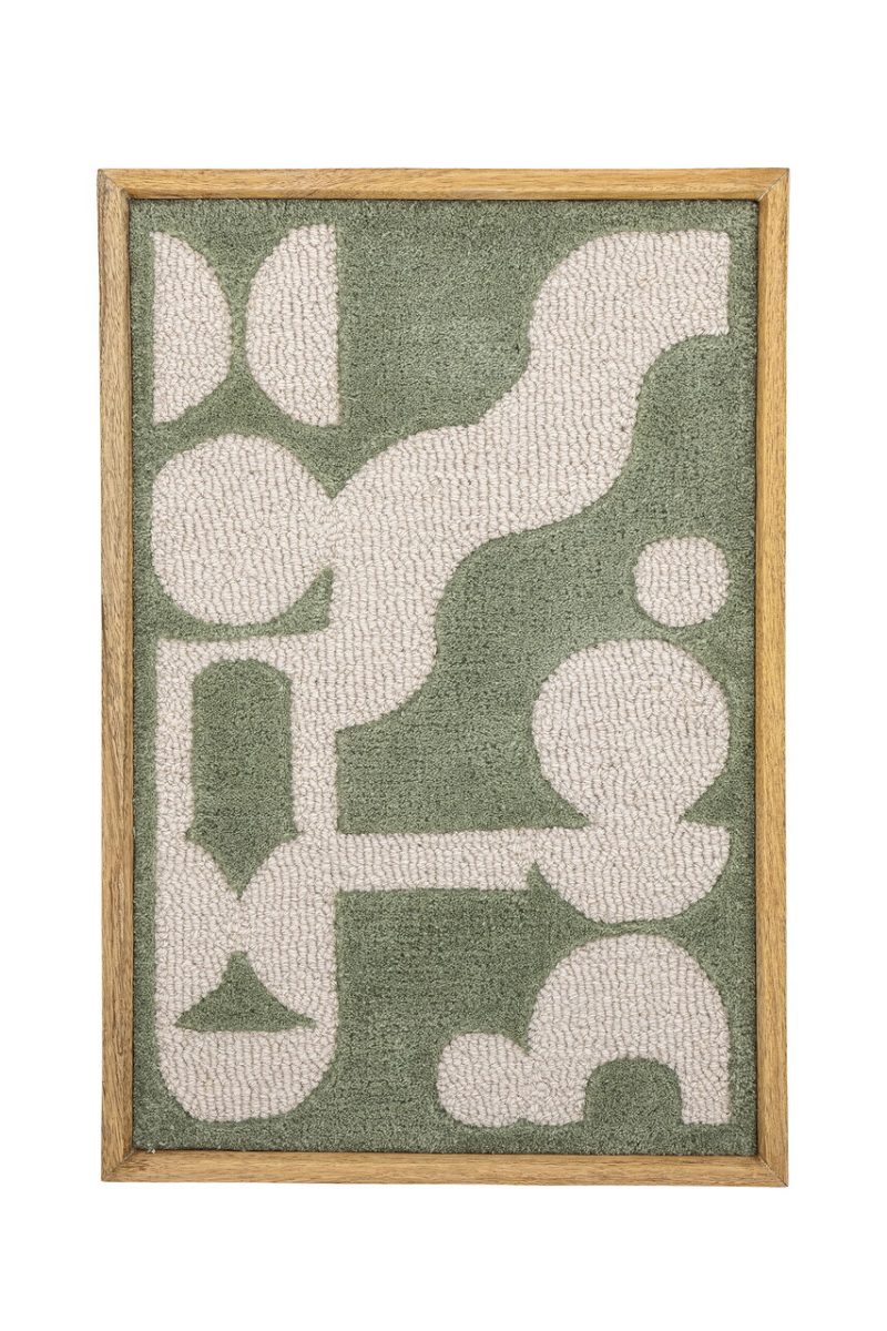 Decoratiune de perete, Bloomingville, Longton, 45x65 cm, lana/lemn de mango, verde