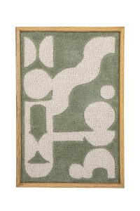 Decoratiune de perete, Bloomingville, Longton, 45x65 cm, lana/lemn de mango, verde