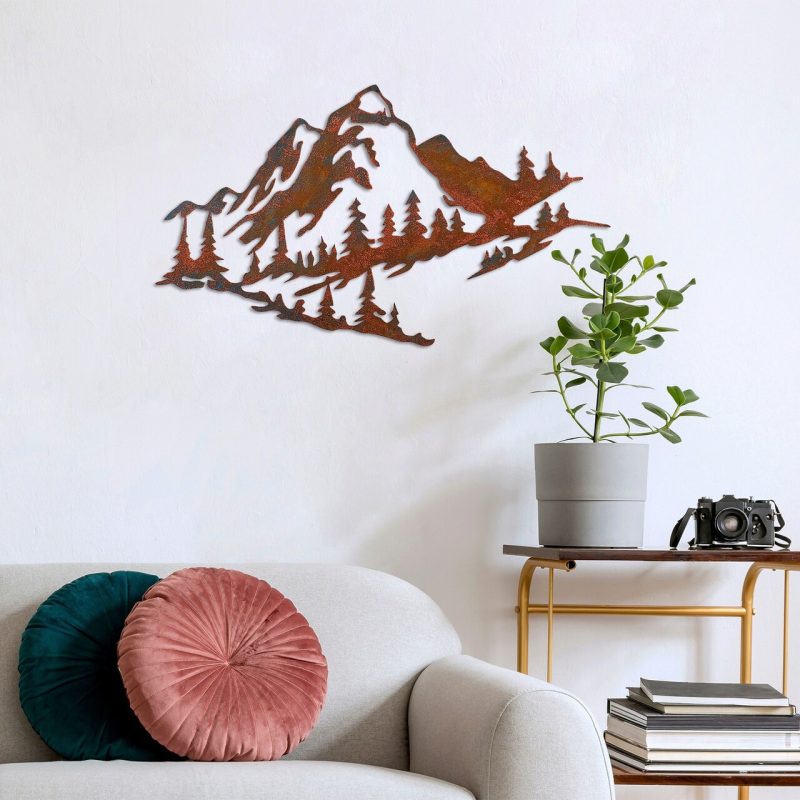 Decoratiune de perete, Mountain, 70 x 40 cm, Multicolor