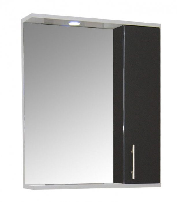 Dulap baie suspendat seria 020 cu oglinda, front MDF, montat, antracit, 55x71 cm