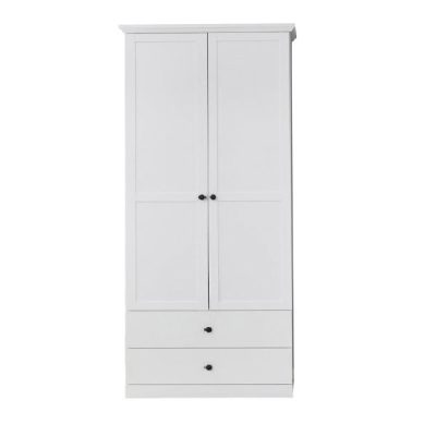 Dulap BRANDSON, 2 usi, 2 sertare, alb, 81x41x196 cm