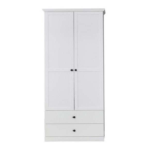 Dulap BRANDSON, 2 usi, 2 sertare, alb, 81x41x196 cm