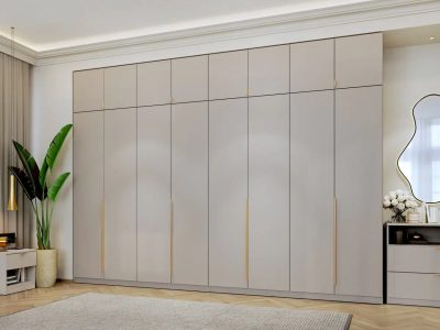 Dulap dormitor haine Inalt Bej/casmir 328 cm Auris C1