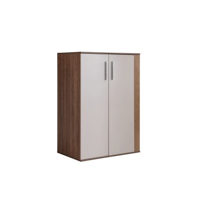 Dulap pentru haine, Hanah Home, Milano, 95x134x60 cm, PAL, Crem/Maro