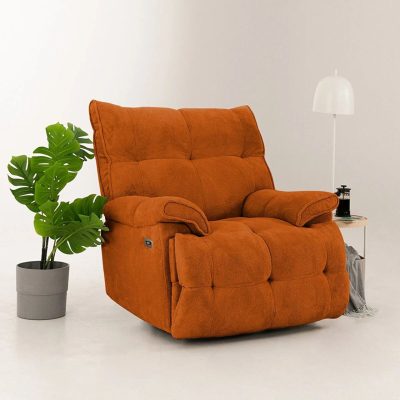 Fotoliu cu recliner, Atelier del Sofa, 752EST1513, Lemn de carpen;PAL, Caramiziu