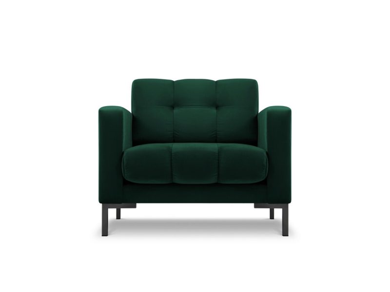 Fotoliu, Mamaia, Micadoni Home, BL, 87x92x75 cm, catifea, verde bottle