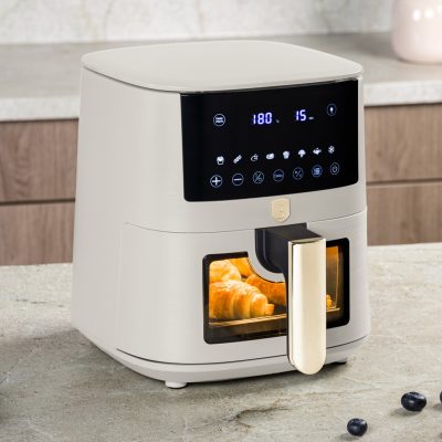 Friteuza cu aer cald si fereastra Berlinger Haus, Sahara, 5 L, 1400W, crem mat