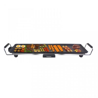 Gratar Teppanyaki XL, Beper, 2000W, 70x23 cm, aluminiu, negru