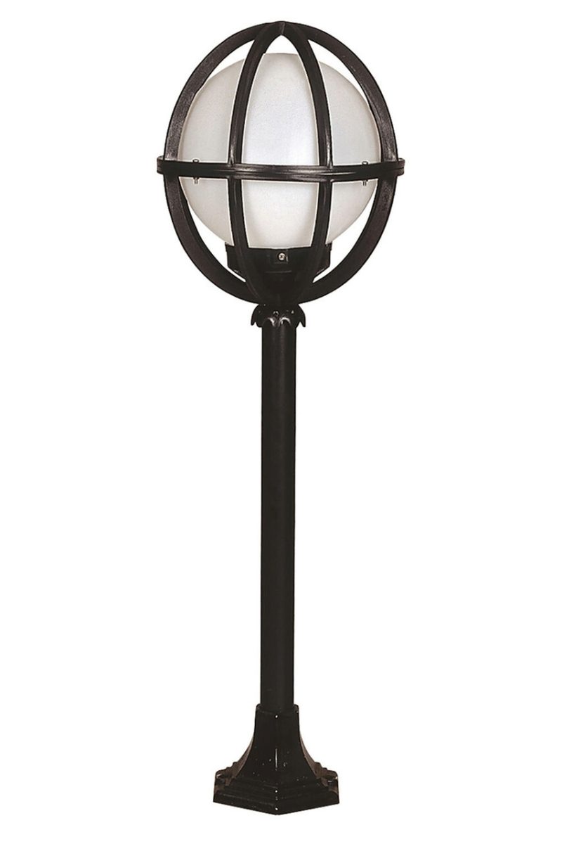 Lampadar de exterior, Opviq, 685AVN1132, Alb/Negru