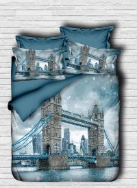 Lenjerie de pat dubla, L'essentiel Maison, 126, Blue / White / Brown