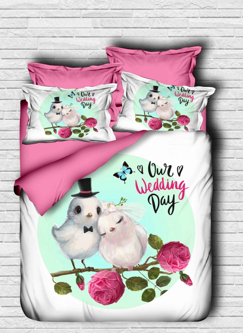 Lenjerie de pat dubla, L'essentiel Maison, 132, Pink / White / Mint / Green