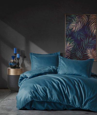 Lenjerie de pat pentru o persoana Single XXL (DE), L'essentiel Maison, Stripe, Albastru